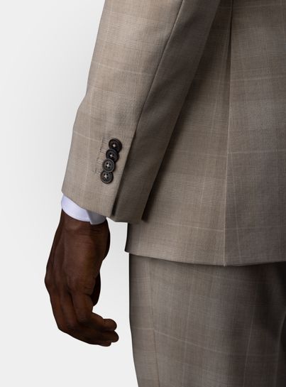 Beige checkered suit jacket