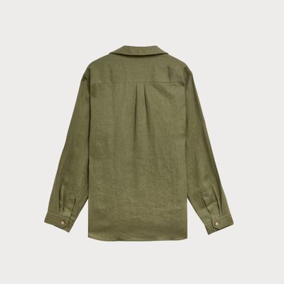 Olive green linen overshirt