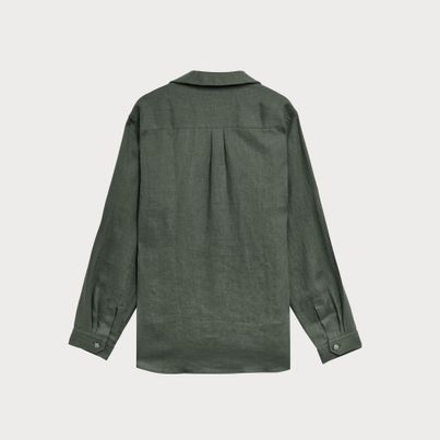 Green linen overshirt