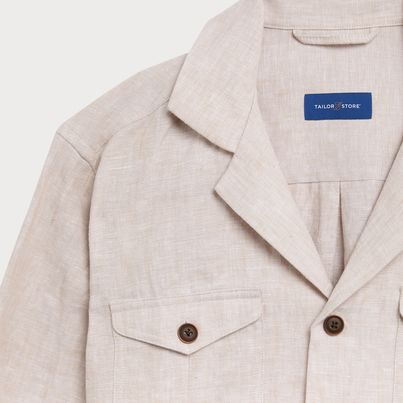 Beige linen overshirt