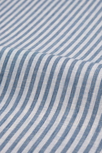 Chemise en lin mélangé bleu foncé 