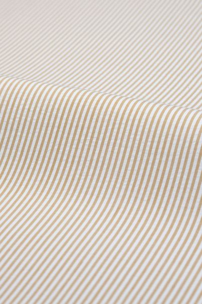 Chemise en seersucker rayée moutarde