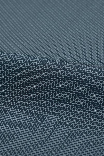 Men’s Custom Navy Print Poplin Shirt