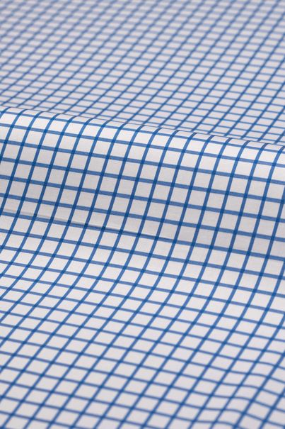 White and blue checkered dress shirt