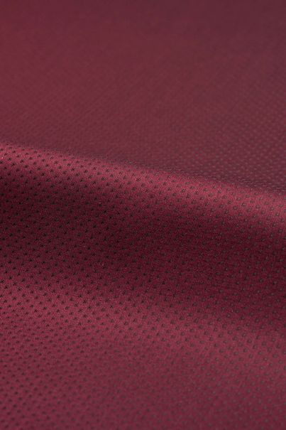 Dark red birdseye patterned business shirt
