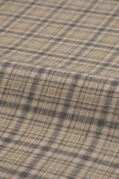 Black and beige checkered flannel shirt