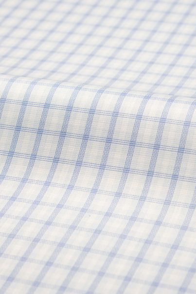 Light blue window pane plaid shirt