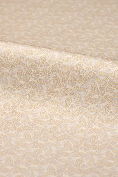 Lila-orangefarbenes Hemd aus Satin mit Paisley-Muster