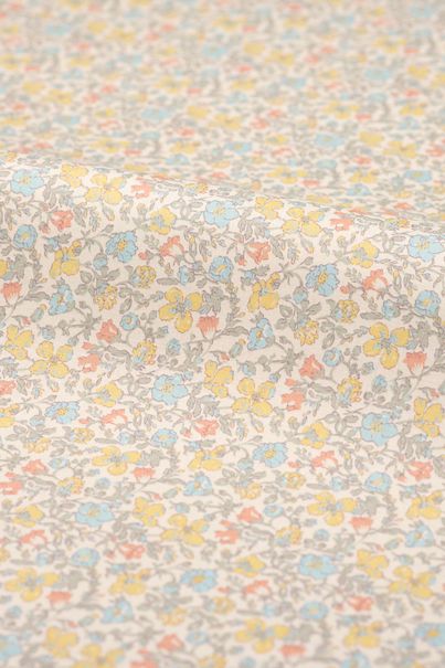 Chemise en popeline de coton à fleurs jaunes