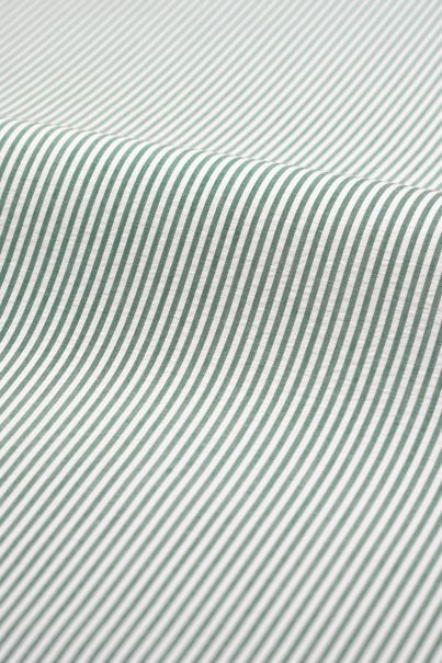 Striped green short sleeved seersucker shirt