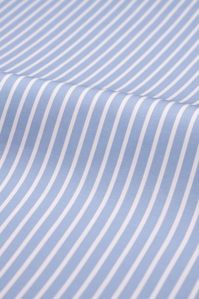 Blue striped cotton poplin shirt