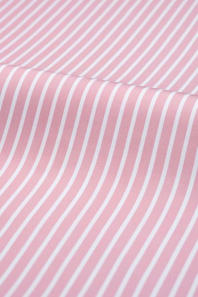 Pink striped cotton poplin custom-made shirt in soft weave