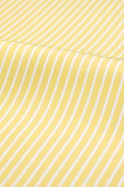 Yellow striped cotton poplin custom-made shirt in a classic weave