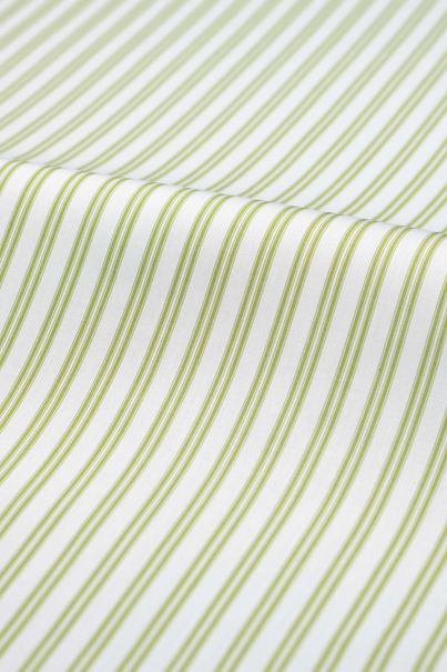 Grass green striped poplin shirt