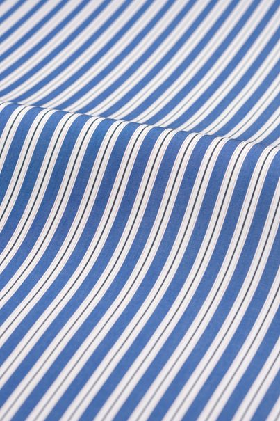 Mid Blue Striped Poplin Shirt