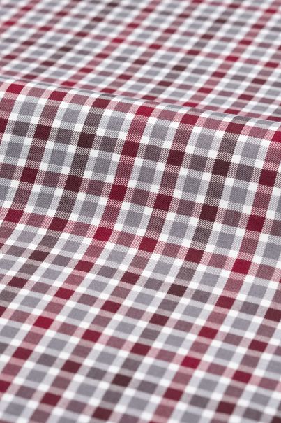 Red and gray checkered dress shirt