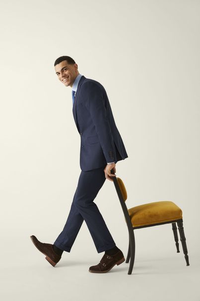 Dark navy two-piece suit