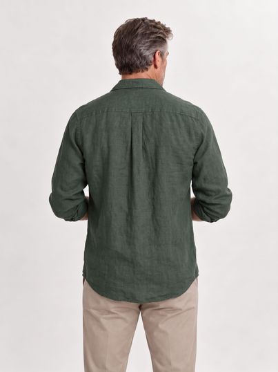 Green linen overshirt