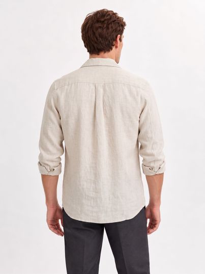 Beige linen overshirt