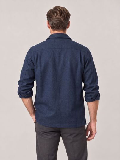 Blue Wool Shacket