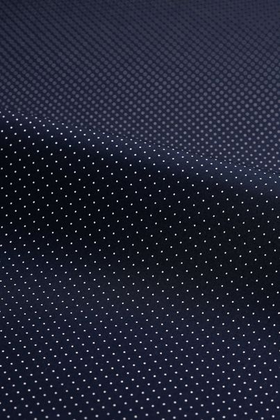 Chemise bleu marine à pois blancs