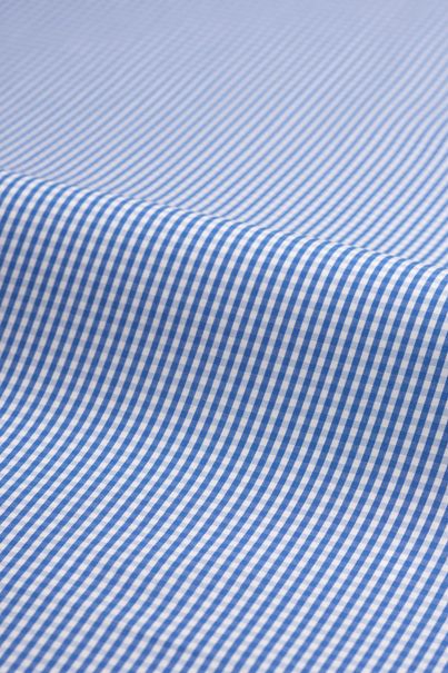 Mid blue checkered business shirt