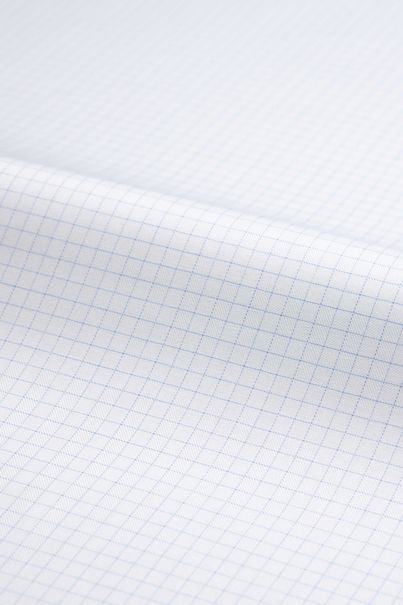 White checkered non-iron business shirt