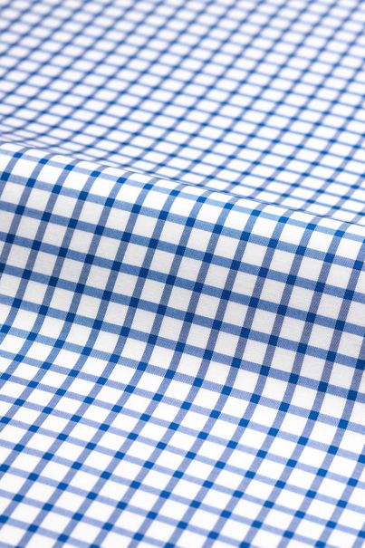 Chemise business à carreaux bleu moyen