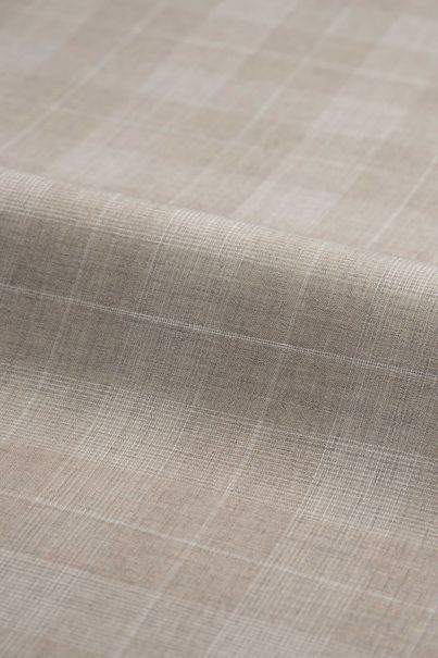 Pantalon de costume beige à carreaux