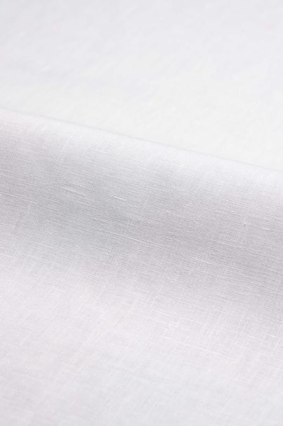 Chemise blanche à manches courtes en lin