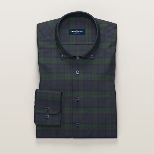 Checked green business shirt | Tailor Store®
