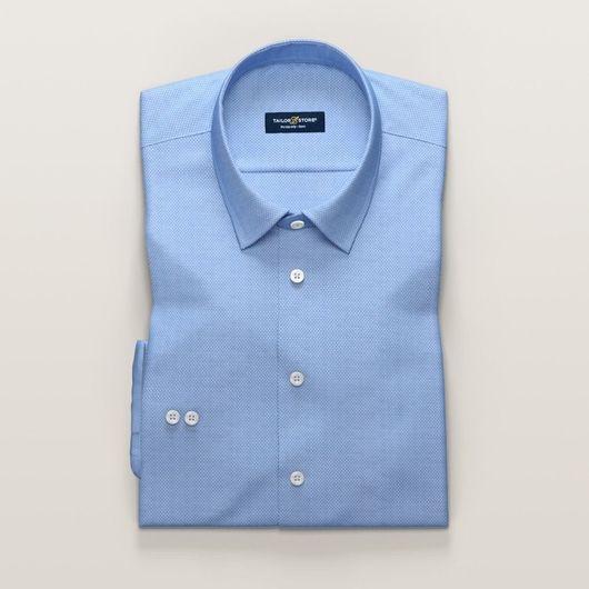 Business-skjorte til kvinder i blå dobby-vævning