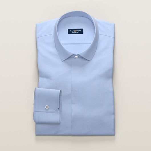 Business-skjorte til kvinder i blå dobby-vævning 