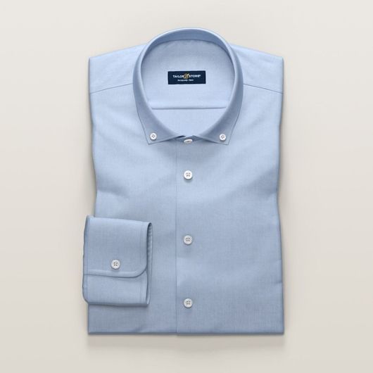 Light blue shirt in cotton-Tencel twill fabric