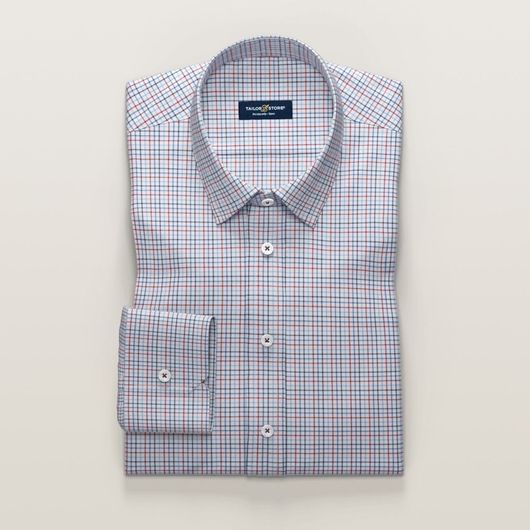 Red and navy checkered shirt | Tailor Store®