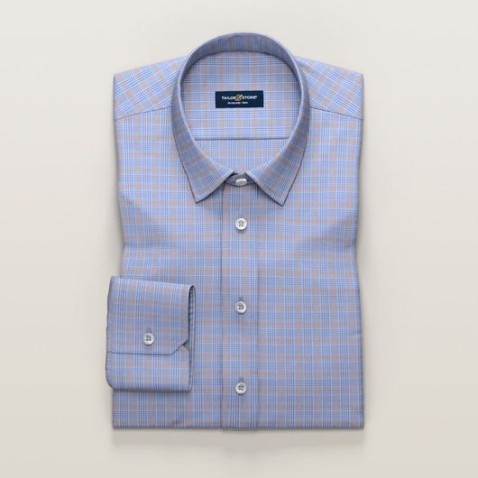 Navy checkered business shirt | Tailor 