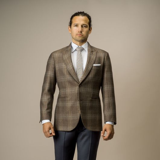 Beige-karierter Blazer