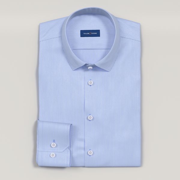 light blue striped dress shirt Light blue and white striped cotton piqu formal shirt