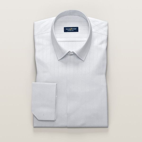 White business luxury shirt in dobby weave | Tailor Store®