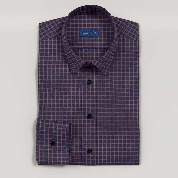 navy blue plaid dress shirt Men's Long Sleeve Shirts | Franklin Navy & Lt. Blue Plaid