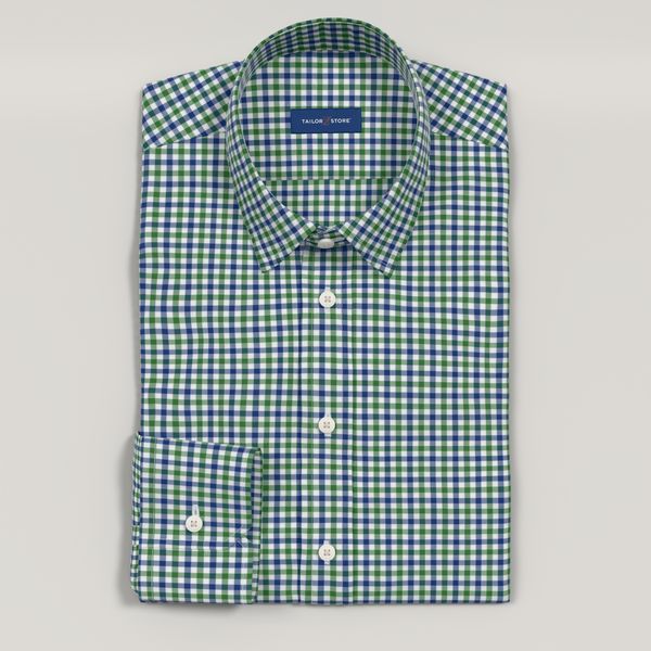 green check dress shirt Green checkered Non-Iron business shirt