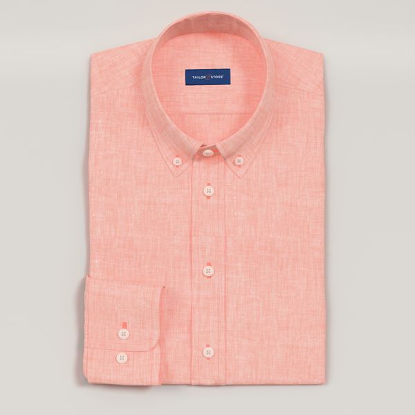 peach mens dress shirt Men's Basic Convertible Cuff Regular Fit in 15½ 34/35 / Peach Feeling frisky Fratello Men's French Cuff Dress