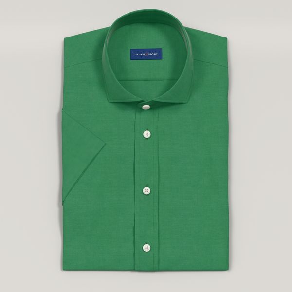 Emerald green short sleeved linen shirt Emerald green short sleeved linen shirt