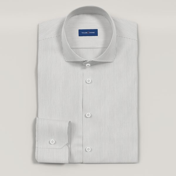 mens gray striped dress shirts Gray striped business shirt