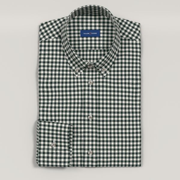 green and white checkered dress shirt Men's Light Green and White Gingham Long Sleeve Dress Shirt, Stain Repellent, Wrinkle Resistant