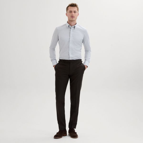 White and blue non-iron business shirt | Tailor Store®