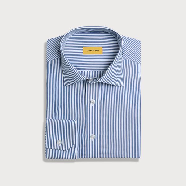 BLUE ACETATE STRIPED SHIRT