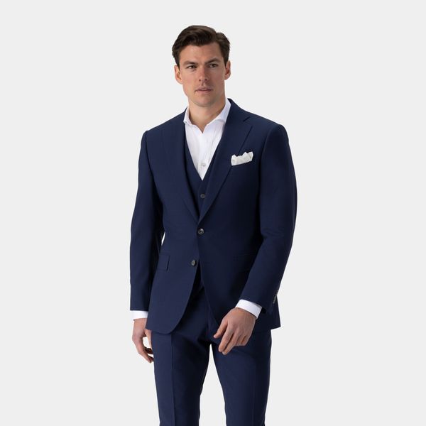 Blue three-piece stretch suit | Tailor Store®