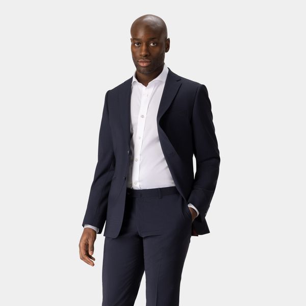 Navy suit jacket in stretch fabric | Tailor Store®