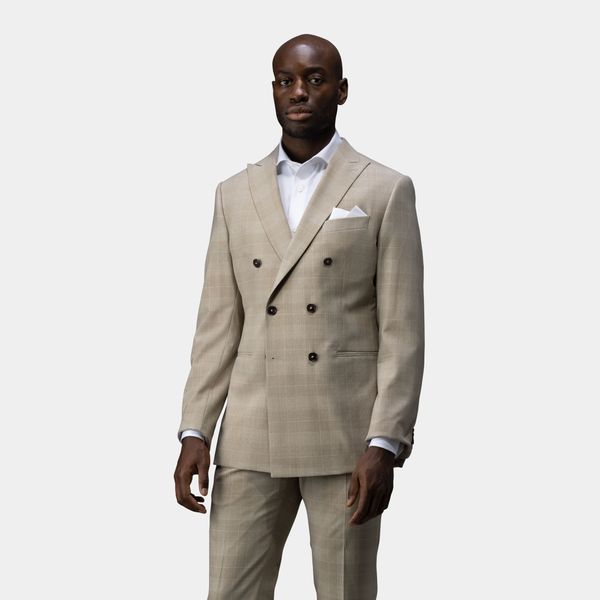 Beige checkered suit jacket | Tailor Store®